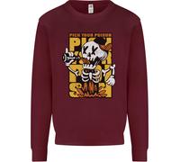 Scegli Il Tuo Veleno Beer Alcohol Skull Skeleton Uomo Sweatshirt Jumper
