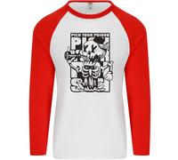 Scegli Il Tuo Veleno Birra Alcol Scheletro Teschio Uomo L/S Maglietta Baseball