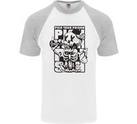 Scegli Il Tuo Veleno Maglietta Baseball S/S Uomo Con Teschio Di Scheletro