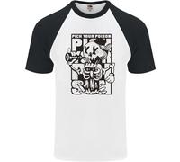 Scegli Il Tuo Veleno Maglietta Baseball S/S Uomo Con Teschio Di Scheletro