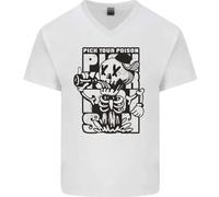 Scegliere Il Veleno Birra Alcol Scheletro Teschio Uomo Scollo A V Cotone T-Shirt