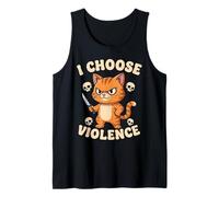 Scelgo la violenza Funny Cat Design Dark Humor Canotta