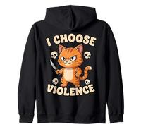 Scelgo la violenza Funny Cat Design Dark Humor Felpa con Cappuccio