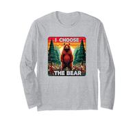 Scelgo l'orso Funny Women's Debate Woods Predators Mom Maglia a Manica
