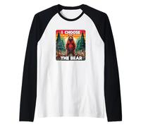 Scelgo l'orso Funny Women's Debate Woods Predators Mom Maglia con Maniche Raglan