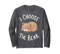 Scelgo l'orso Maglia a Manica, Unisex per Adulti, Grigio Scuro, S