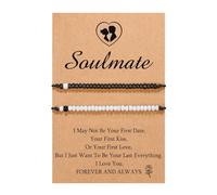 Scelta Messaggio Coppia 8 Gioielli Pinky Promessa Bracciale abbinato per le coppie Man Distanza Relazione Regali per le donne Uomini regali di coppia carini Acciaio Braccialetti Luna Mamma Anelli