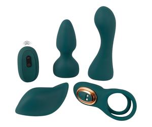 Scelta per coppie - Vibratore 4 in 1 regolabile con telecomando (turchese)