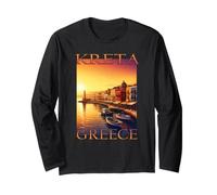 Scena al Tramonto sull'isola di Creta Grecia Opera d'Arte Maglia a Manica