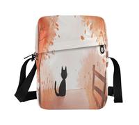 Scena autunnale Gatto Nero Borse messenger per le donne Piccola Borsa a tracolla per le donne Borsa a tracolla da donna Tracolla Regolabile per sport all'aria aperta Viaggi