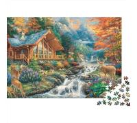 Scena cabina montagna_1 Puzzle 1000 Pezzi In Colori Brillanti,Un Classico Puzzle A Pezzi Per Enigma Di Abilità Logica,Ideale Per Attività in Famiglia,Regalo Per L'inaugurazione Di Casa Puzzle 52x38