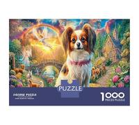 Scena cane paradiso 1000 Pezzi Puzzle Di Cartone Resistente Per L'allenamento Cerebrale E La Concentrazione Cavaliere Re Charles Cane perfetto Come Attività Per Le Vacanze E Regalo D'anniversario 3