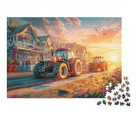 Scena corsa trattore 1000 Pieces Durable Chipboard Stil art fantas rur Jigsaw for Kids 12+ Frustration-free Assembly Stocking Filler 70x50cm/1000pcs