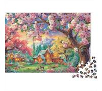 Scena cottage primavera 1000 Pezzi Puzzle Premium in Cartone Extra Often Per Blossom Cottage Artee Adulti Allenamento Della Concentrazione Decorazione Da Parete Regalo 52x38cm/1000pcs
