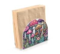 Scena da giardino stravagante fiori vivaci funghi vassoio portatovaglioli in acrilico per bar picnic rustico portatovaglioli autoportanti per cucina decorazione domestica per picnic bar rustico