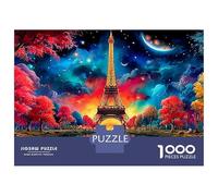 Scena d'amore a Parigi Jigsaw Puzzle Torre Eiffel 1000 Tessere Cartone Di Alta Qualità Per Uomo E Donna, Rilassante Educativo, Idea Regalo Compleanno Premium 70x50cm/1000pcs