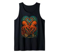 Scena d'Amore con Creature Marine a Forma di Cuore di Polpo Canotta