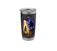 Scena d'arte del mosaico della cattedrale gotica medievale di David e Golia Bicchiere termico in acciaio inox doppia parete