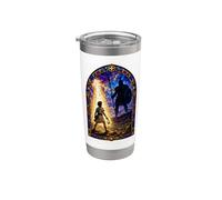 Scena d'arte del mosaico della cattedrale gotica medievale di David e Golia Bicchiere termico in acciaio inox doppia parete