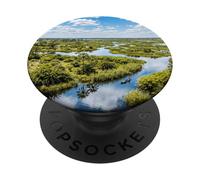 Scena del Botswana del paesaggio del fiume delle zone umide del delta dell'Okavango PopSockets PopGrip Adesivo