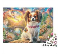 Scena del cane celeste 1000 Pezzi Puzzle Per Adolescenti in Cartone Often Antistress Gioco Educativo Arte dell'angelo dello spaniel Regalo Di Festa Per Appassionati Adolescenti 70x50cm/1000pcs