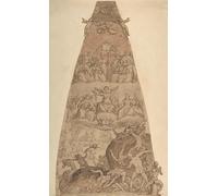 Scena del giudizio ultimo studio per la decorazione affresco di uno dei segmenti della cupola della Cattedrale di Santa Maria del Fiore a Firenze (1576-79) Poster stampato da Federico Zuccaro (18