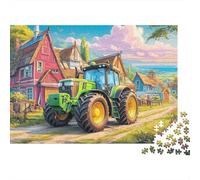 Scena del trattore rurale 1000 Cartoon Farm paesaggio stile Pezzi Puzzle Cartone Robusto Più Venduto Attività Dopo La Scuola Abilità Logica Fantastico Ufficio Sfida Coppia 52x38cm/1000pcs