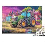 Scena del trattore rurale 1000 Illustrazione di campagna vibrante Pezzi Puzzle Cartone Extra Spesso Donne Fantastico Ultra Difficile Coppia Sfida Decorazione Vacanze Casa Famiglia 52x38cm/1000pcs