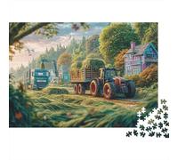 Scena del trattore rurale 1000 Illustrazione di campagna vintage Pezzi Puzzle Cartone Extra Spesso Top Valutato Festa Interno Cognitivo Abilità Logica Allenamento Cerebrale Casa 52x38cm/1000pcs
