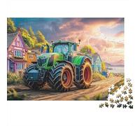 Scena del trattore rurale 1000 Stile della scena del villaggio rurale Pezzi Puzzle Cartone Extra Spesso Divertente Impossibile Coppia Collezionisti Anziani Perfetto Donne Top Valutato 38x26cm/1000pcs