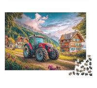 Scena del trattore rurale 1000 Stile della scena della montagna rurale Pezzi Puzzle Cartone Extra Spesso Sfida Festa Coppia Casa Regalo Ufficio Interno Famiglia Attività Dopo La Scuola 38x26cm/1000pcs
