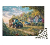 Scena del trattore rurale 1000 Vintage fattoria paesaggio Pezzi Puzzle Cartone Extra Spesso Donne Fantastico Ultra Difficile Coppia Sfida Decorazione Vacanze Casa Famiglia 52x38cm/1000pcs