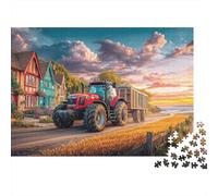 Scena del trattore rurale Set Di Puzzle Da 1000 Pezzi Per Hobbisti, Cartone Premium,Arte del paesaggio rurale vintage Regalo Di Compleanno Perfetto, Gioco Di Sfida Difficile 70x50cm/1000pcs