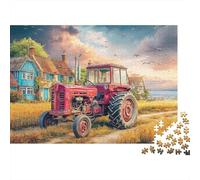 Scena del trattore rustico 1000 Arte del paesaggio rurale vintage Pezzi Puzzle Cartone Riciclato Bambini Principianti Impossibile Top Valutato Gioco Educativo Natale Anniversario 70x50cm/1000pcs