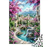 Scena del villaggio della primavera_1 Puzzle Classico Da 1000 Pezzi, Per Adulti Di Tutte Le Età, Cartone Premium, Arredamento Interno, Regalo Per Donne, Puzzle Di Relax 52x38cm/1000pcs