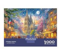 Scena della cattedrale autunnale Puzzle da 1000 pezzi Città sotto una notte stellata Giochi educativi per adulti dai 12 anni in su e Sfida Alta difficoltà Maschio Compleanno 52x38 cm
