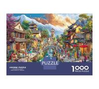 Scena della città antica 1000 Pezzi Puzzle Fai Da Te Per Sviluppare Competenze Nella Risoluzione Di Problemi Oriental Water Town Pagoda eccellente Per Animare Feste E Regali Per Intenditori 52x38cm