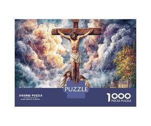 Scena della croce 1000 Pezzi Puzzle Di Cartone Resistente Per L'allenamento Cerebrale E La Concentrazione Nube di croce perfetto Come Attività Per Le Vacanze E Regalo D'anniversario 38x26cm/1000