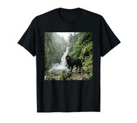 Scena della Foresta della scogliera della Cascata del Cane di Terranova Maglietta