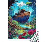 Scena della giungla del naufragio Puzzle Da 1000 Pezzi Per Fan, Carta Resistente, Arredamento Interno, Regalo Di Compleanno, Gioco Di Puzzle Mentale, Decorazione Murale 52x38cm/1000pcs
