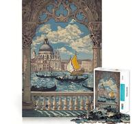 Scena della gondola di Venezia - Puzzle da 1000 pezzi per ragazzi - Gioco stimolante per la mente - Incastro perfetto,senza spazi vuoti - Attività rilassante di gruppo al chiuso (50x75cm)