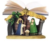 Scena Della Natività Con Mangiatoia - Segno Da Tavolo In Resina Con Tema Religioso Cristiano Di Gesù - Figurina Natalizia del Presepe | Per La Casa, Per Gli Interni, Per Il , Per La Mensola, Per La Fe