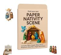 Scena della natività della carta fai da te, Set educativo per origini natalizi di Natale in 3D, 2025 origami arte facile da piegare, Squisito decorazione origami di Gesù, vacanze Regalo (#B)