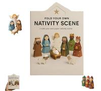 Scena della natività della carta fai da te, Set educativo per origini natalizi di Natale in 3D, 2025 origami arte facile da piegare, Squisito decorazione origami di Gesù, vacanze Regalo (#A)