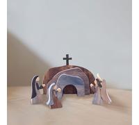 Scena della Resurrezione di Pasqua, Decorazioni Pasquali del Presepe Fatto a Mano, Statuette Ornamentali Croci Cristo Risorto Statuette Decorazioni Artigianato Pasquale, Decorazioni Pasquali in Legno
