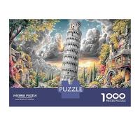 Scena della torre 1000 Pezzi Puzzle in Cartone Riciclato Con Motivo Complesso E Avvincente Torre di Pisa per Meditazione E Per Abbellire Una Parete Con Originalità 52x38cm/1000pcs
