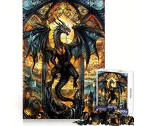 Scena della vetrata della cattedrale - Puzzle per ragazzi da 1000 pezzi - Logica,facile da usare,a incastro perfetto,regalo stagionale (50x75cm)