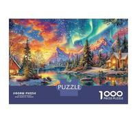 Scena di Aurora Invernale Puzzle da 1000 Pezzi Paesaggio di Castello Fantasy per Adulti Gioco Educativo Bellissima Decorazione Difficile Sfida Regali di Compleanno 70x50cm/1000 pezzi