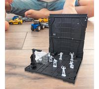 Scena di base di battaglia in garage, layout combattimento per modelli robot