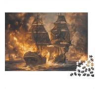 Scena di battaglia navale_1 Puzzle 1000 Pezzi In Incastro Perfetto, Un Premium Jigsaw Puzzle Per Art-terapia, Ideale Per Serata Giochi in Scatola, Regalo Per La Pensione 52x38cm/1000pcs